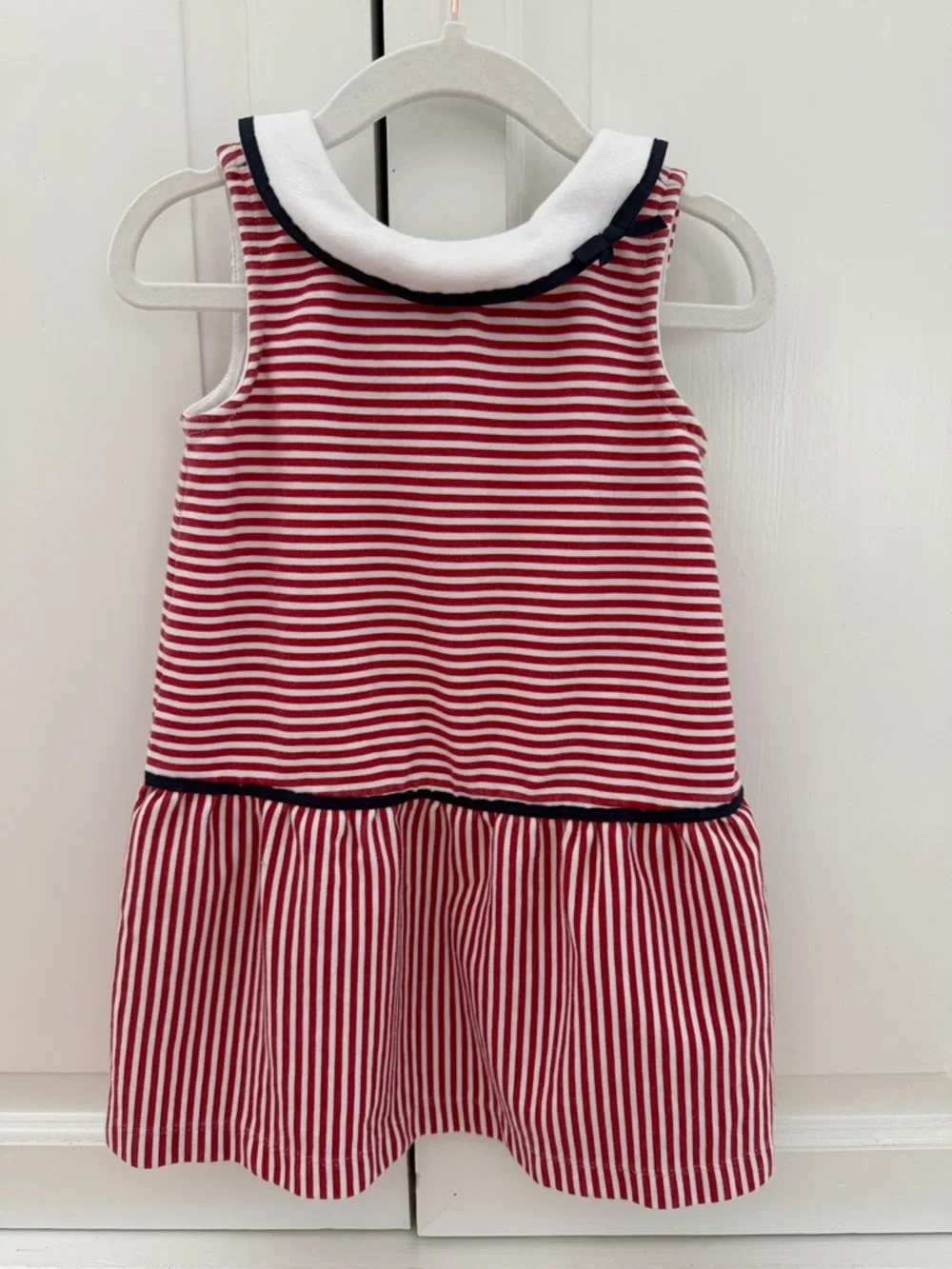2T Summer Dress Bundle 2pc Janie & Jack Red White Blue Toddler Girl - Picture 2 of 6